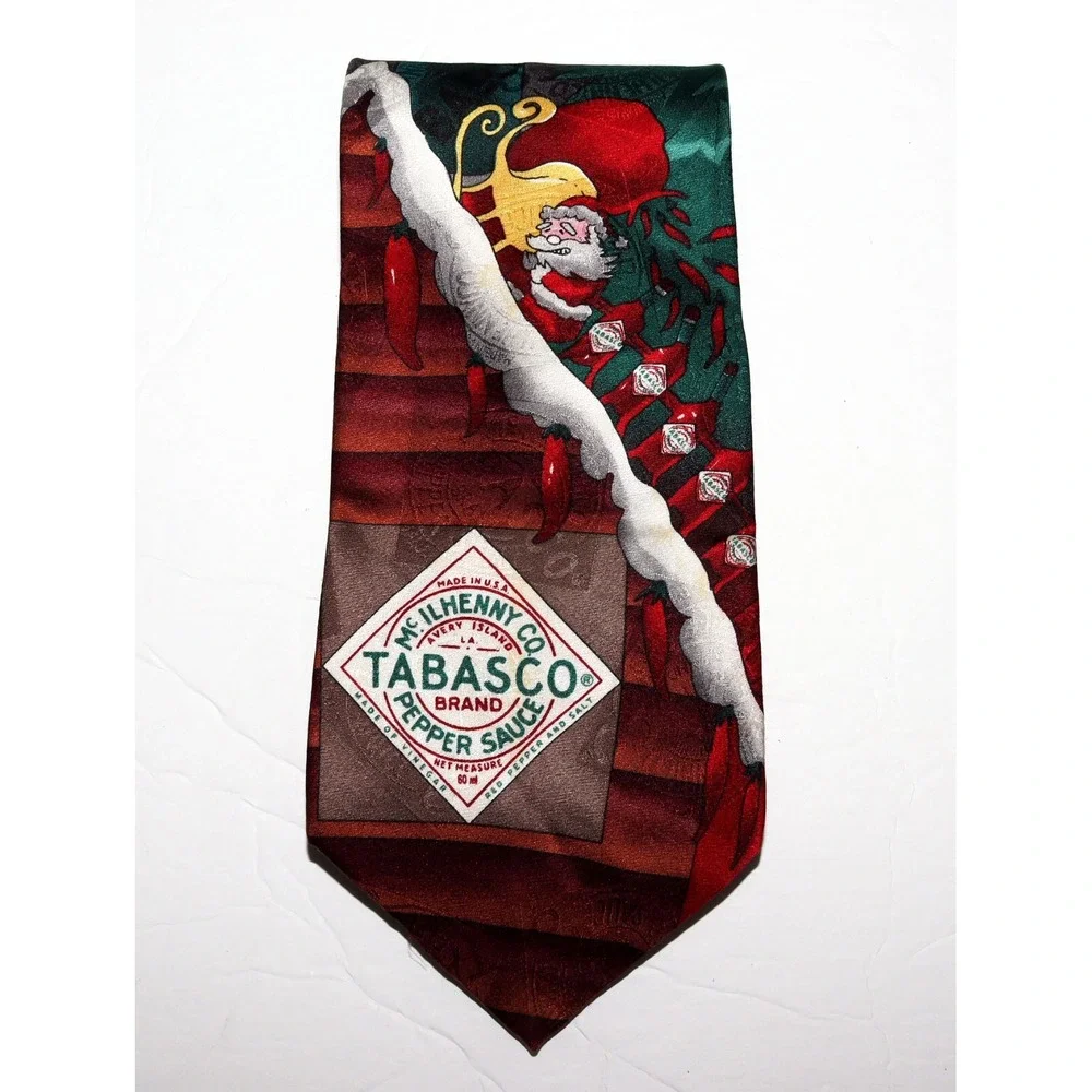 Tabasco Men's Tabasco Pepper Sauce‎ Santa Peppers Silk Neck Tie